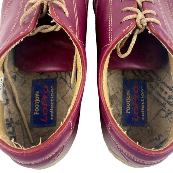 Footjoy LoPro Womens Maroon Red Leather Lace Up Golf Shoes Cleats US 7.5 M 97028 - Picture 7 of 11